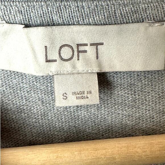 Loft Grey Sweatshirt With Lace Panel Women's Size S - Picture 3 of 4